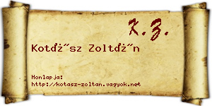 Kotász Zoltán névjegykártya